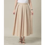 ベージュ(052) | 【撥水/洗濯機OK/ウエスト後ろゴム】タックスカート<旅服シリーズ> | ITS'DEMO