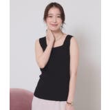 ブラック(019) | 【手洗い可】ニットスクエアタンク | ITS'DEMO