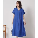 ブルー(092) | 【接触冷感／手洗い可】強撚スラブスキッパーワンピース | ITS'DEMO