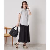 【さらりタッチ／ウエストゴム／手洗い可】強撚スラブスカーチョ | ITS'DEMO | 詳細画像2 