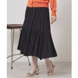 ブラック(019) | 【ウエストゴム／手洗い可】強撚スラブスカート | ITS'DEMO