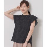 ブラック(119) | 【接触冷感/手洗い可】フリル袖ブラウス | ITS'DEMO