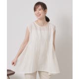 アイボリー(004) | 【手洗い可】シアーストライプブラウス | ITS'DEMO