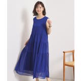 ブルー(092) | 【手洗い可】楊柳マキシワンピース | ITS'DEMO