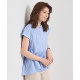 【接触冷感／手洗い可】ストライプペプラムブラウス | ITS'DEMO | 詳細画像13 