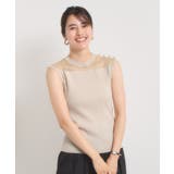 ライトベージュ(051) | 【手洗い可】シアー切替ニット | ITS'DEMO