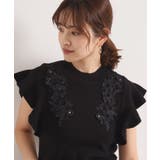 【手洗い可】花レースフリル袖ニット | ITS'DEMO | 詳細画像6 