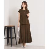 ブラウン(044) | 【洗濯機OK/ウエストゴム】製品染め風ジャージーセットアップ | ITS'DEMO