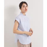 【手洗い可】スタンドフリルストライプブラウス | ITS'DEMO | 詳細画像6 