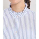 【手洗い可】スタンドフリルストライプブラウス | ITS'DEMO | 詳細画像24 