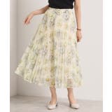 アイボリー(104) | 【手洗い可／ウエストゴム】花柄チュールスカート | ITS'DEMO