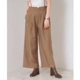 モカブラウン(042) | 【手洗い可／セットアップ可】サス付きワイドパンツ | ITS'DEMO