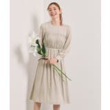 グレージュ(050) | 【入卒／手洗い可】サテンベルト付きワンピース | ITS'DEMO