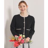 ブラック(019) | 【入卒/手洗い可】配色ニットカーディガン | ITS'DEMO