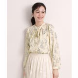 ライトイエロー(130) | 花柄ボウタイブラウス | ITS'DEMO