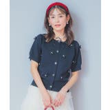 フラワーモチーフ5分袖カーディガン | ITS'DEMO | 詳細画像2 