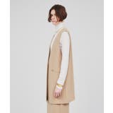 【セットアップ/手洗い可】カットジョーゼットノーカラージレベスト | cloenc | 詳細画像2