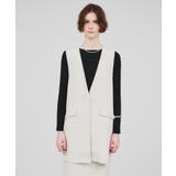 グレージュ(050) | 【セットアップ/手洗い可】カットジョーゼットノーカラージレベスト | cloenc