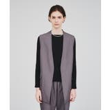 チャコールグレー(313) | 【マシンウォッシュ】ノーカラーミドルジレ | cloenc
