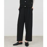 ブラック(019) | 【セットアップ/手洗い可】カットジョーゼットワイドパンツ | cloenc