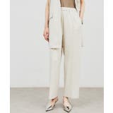グレージュ(050) | 【セットアップ/手洗い可】カットジョーゼットワイドパンツ | cloenc