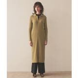 モカブラウン(042) | 【手洗い可】スキッパーリブニットワンピース | cloenc