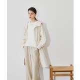 ベージュ(052) | グログランフーディロングブルゾン | cloenc