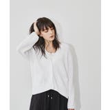 オフホワイト(003) | 【手洗い可】コットン片畦カーディガンニット | cloenc