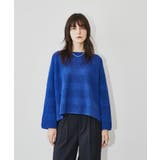 【手洗い可】コットンブレンドボーダー柄ニット | cloenc | 詳細画像1