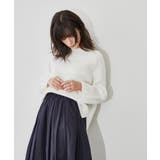 オフホワイト(003) | 【手洗い可】コットンブレンドボーダー柄ニット | cloenc