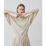 ライトベージュ(051) | 【手洗い可】コットンブレンドニットプルオーバー | cloenc