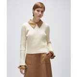 オフホワイト(003) | 2wayバイカラーミニケーブルニット | cloenc