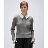 グレー(912) | 2wayバイカラーミニケーブルニット | cloenc