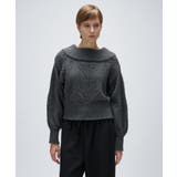 チャコールグレー(013) | アイレットオフショルニットプルオーバー | cloenc