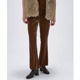 モカブラウン(042) | 【手洗い可】ベロアセミフレアパンツ | cloenc