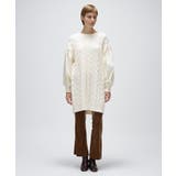 ケーブルニット切り替えワンピース | cloenc | 詳細画像1 