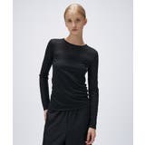 ブラック(019) | 【手洗い可】シアークルーネックプルオーバー | cloenc