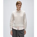 ホワイト(901) | 【手洗い可】メランジドルマンクロップドニット | cloenc