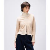 ピンクベージュ(053) | 【手洗い可】フェザーヤーンレースニットカーディガン | cloenc