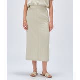 【セットアップ／マシンウォッシュ】レーヨンツイルIラインスカート | cloenc | 詳細画像2 