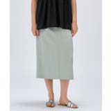 ライトグリーン(020) | 【セットアップ／マシンウォッシュ】レーヨンツイルIラインスカート | cloenc