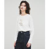 ホワイト(001) | 【手洗い可】箔プリントロゴTシャツ | cloenc