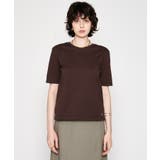 ブラウン(044) | 【マシンウォッシュ】スリムTシャツ | cloenc