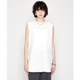 ホワイト(001) | 【マシンウォッシュ】ノースリーブロングTシャツ | cloenc