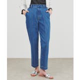 ブルー(092) | 【マシンウォッシュ】コットンデニムテーパードパンツ | cloenc