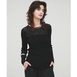 ブラック(019) | 【手洗い可】シアーリブトップス | cloenc