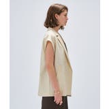 【セットアップ／手洗い可】リネンブレンドテーラードジレ | cloenc | 詳細画像3 