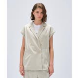 【セットアップ／手洗い可】リネンブレンドテーラードジレ | cloenc | 詳細画像8 