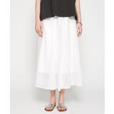 ホワイト(001) | 【手洗い可】コットンシアーフレアスカート | cloenc