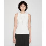 ホワイト(001) | 【手洗い可】ラメリブタンクトップ | cloenc